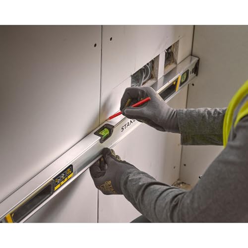 STANLEY FATMAX Xtreme 90cm Aluminium Hollow Profile Spirit Level with Enlarged Block Levels, Continuous Measuring Edge, Shock-Absorbed Rubber End Caps, FMHT43674-1