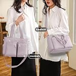 Sac à bandoulière pour femmes Toile Purse Grand Sac à main Sac à épaule avec sac à croix zippée avec plusieurs poches pour le travail de voyage