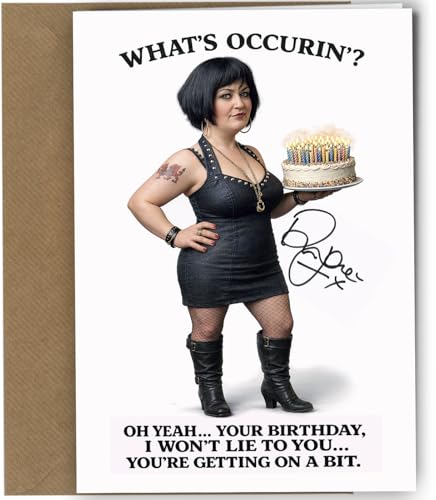 Gavin and Stacey Nessa Inspired Autograph Birthday Card Whats Occurin Funny TV Show Reproduction Signed Inspired Print Comedy Fan Greeting With Envelope no2066