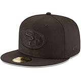 NFL San Francisco 49ers Men's Black On Black 59Fifty Fitted Cap, 7 1/4