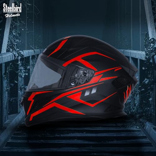 Image of Steelbird SBH-25 Rudra Vayu ISI Certified Full Face Graphic Helmet for Men Motorbike Helmet