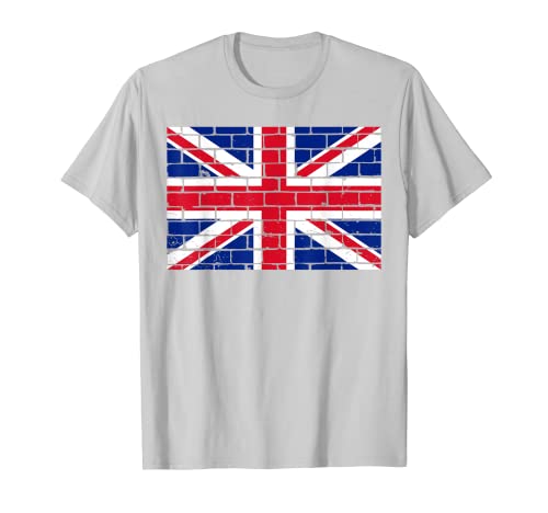 Photo de Union Jack sur mur de briques – Drapeau britannique comme si on était sur maçonnerie T-Shirt
