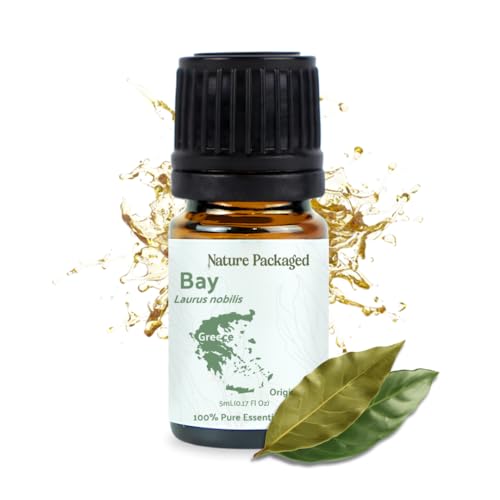 Nature Packaged Bay Essential Oil - Direct from Greece - Steam Distilled - Laurel for Aromatherapy Massage Diffuser DIY Candle and Soap Making - 5ml