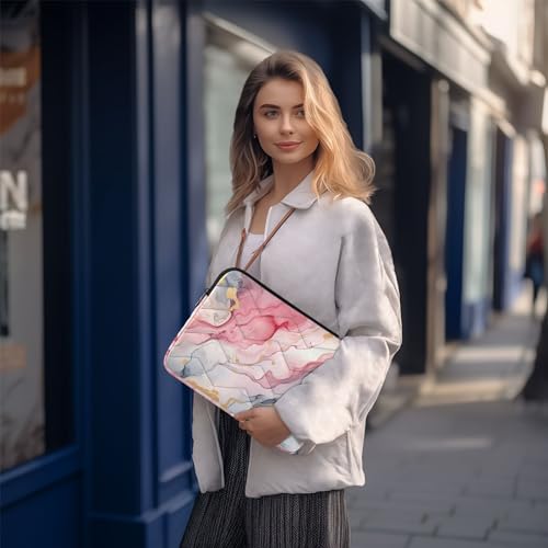 Funda para portátil 13-14 pulgadas en mármol rosa resistente y protectora miniatura 7
