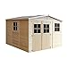 Produktbild TIMBELA Holz Gartenschuppen MIT IMPRÄGNIERTEM Boden - Abstellkammer mit Fenstern - H226x316x324 cm/9 m² Naturholz-Shiplap-Schuppen - Gartenwerkstatt - Fahrrad- Geräteschuppen M335+335G