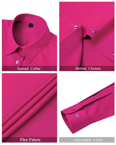 Image of J.VER Womens Dress Shirts Long Sleeve Button Down Shirt Wrinkle-Free Business Casual Blouse Office Work Tops