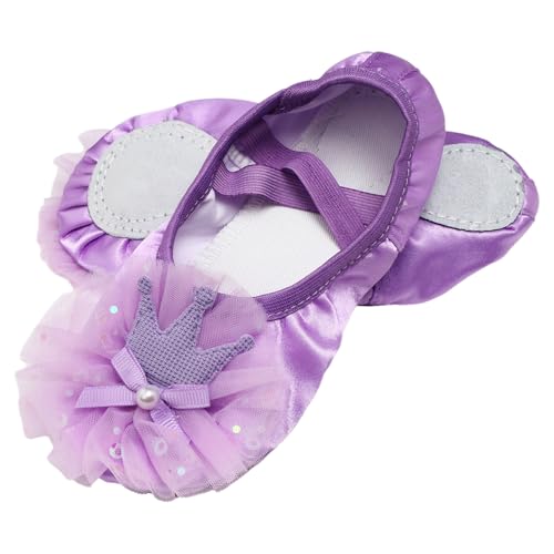 iiniim Ballet Shoes for Girls Soft Sole Ballerina Shoes Gymnastic Shoes Purple 28