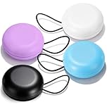 Ymapinc Mini Loop Earplugs Case, 4pcs Ear Plug Cases, Portable Ear Plug Carrying Case with Keychain, Small Earplug Storage Organizer for Travel (Black, White, Blue, Purple)