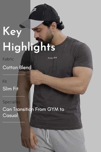 Image of Men's Crew Neck Slim Fit Gym Sports T-Shirt