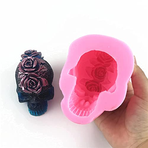 Rose Skull Mold For Resin, Soap, Candle Making, Diy Chocolate Cake Sugar Candy, 3D Silicone Polymer Clay Plaster Mould #TOP3