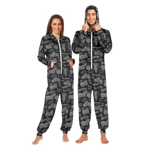 Amazon.com: Laprad Adult Onesie Pajamas Motorcycle One Piece