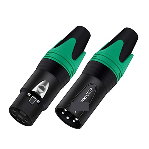 Conector XLR de 5 pines macho y terminal de cable de conector de microfono de 5 polos 10 uds 4