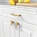Amerdeco 10 Pack Brushed Gold Cabinet Pulls 3 Inch(76MM) Hole Centers Kitchen Cabinet Handles Hardware Kitchen Handles for Cabinets Cupboard Handles Drawer Pulls