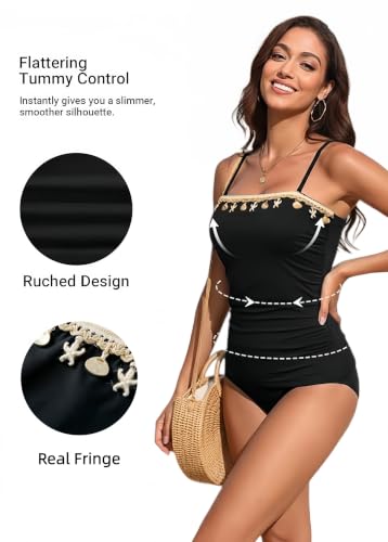 Image of Daci Women Strapless Tankini Tummy Control 2 Piece Bandeau Swimsuit