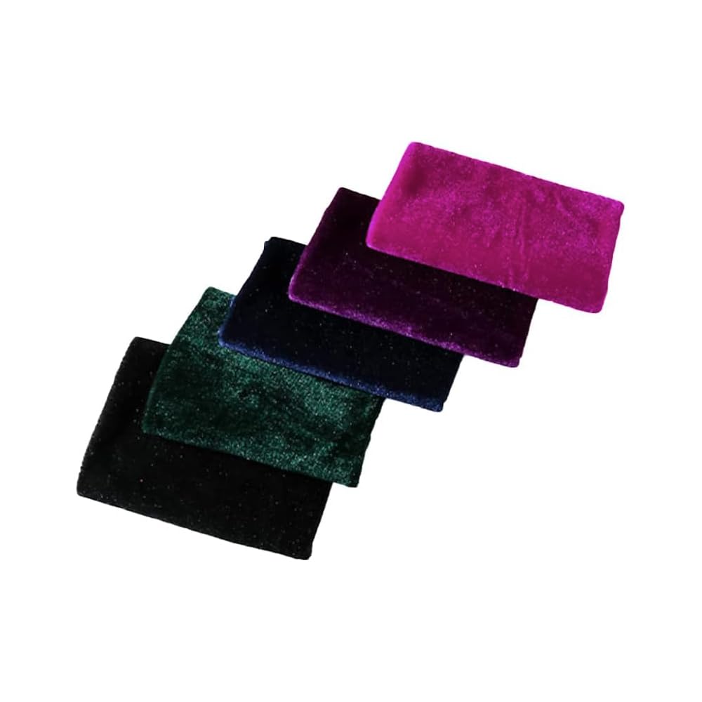 Lot De 5 Carrés De Tissu Velours 50x50 Cm - Couleurs Assorties Pour Patchwork, Bricolage, Couture à La Main