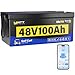 Wattcycle 48V 100Ah Lithium Battery for Golf Cart, 48V Golf Cart Batteriess 200A BMS, Battery Conversion Kit, LiFePO4 Battery 15000+ Deep Cycles, Built-in Bluetooth, LCD Monitor, Mobile APP