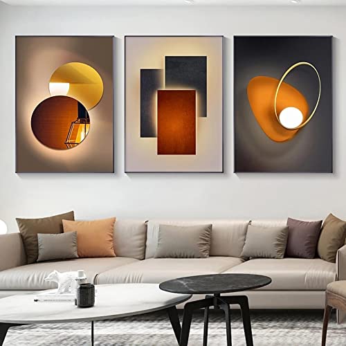 Affiche minimaliste orange pour décoration murale de salon scandinave