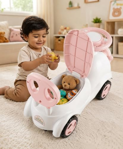 Image of JoyRide Little First Car Ride-On Vehicle Baby /Kids Ride on Toys - Push Car for Children Suitable for Boys & Girls 1-3 Years (Pink)