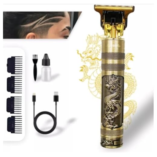 Máquina De Cortar Cabelo Profissional Dragão Acabamento Sem Fio Cabelo Barba Pezinho Personalizada Com Limitador de Lamina Ajustável Recarregável 4 Pentes Óleo Escovinha Barbeador Premium AGMI