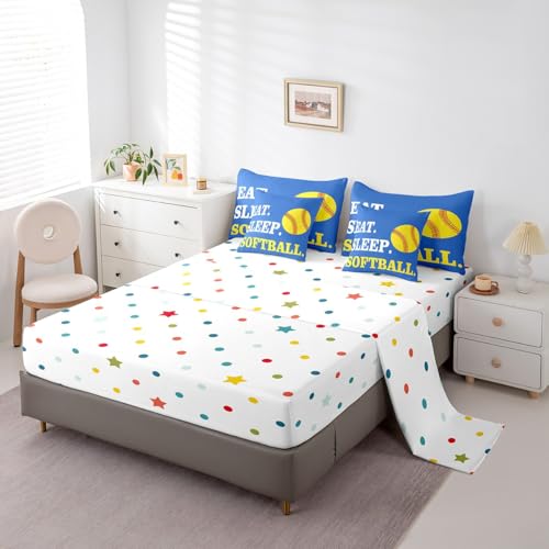 Image of Feelyou Softball Bedding Set Twin Size 7 Piece for Girls Boys Kids