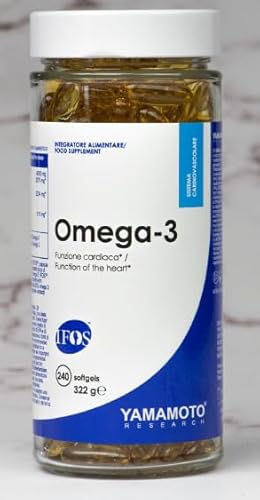 Yamamotò Omega 3, 240 perle - Omega 3 certificati IFOS 5 stelle - Massima purezza certificata. Senza Glutine, Senza Lattosio
