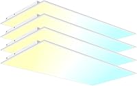 YPIILighting 2x4 LED Flat Panel Lights, 5 CCT 3000K-6500K & 5 Wattage Selectable, ETL/DLC Drop Ceiling Troffer, Easy Install 4-Pack