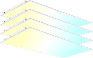 Paquete de 4 luces LED de panel plano LED de 2 x 4, 5 CCT 3000K-6500K ajustables y 5 vatios 30-72 W seleccionables para oficina, certificación ETL