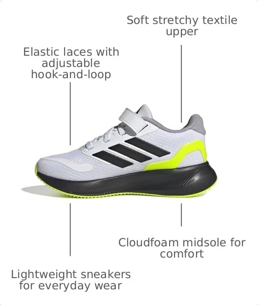 Image of adidas Kids' Marvel Run Falcon 5 Elastic Lace & Strap Shoe