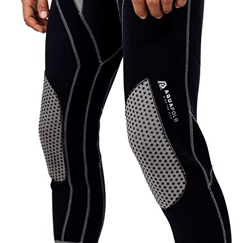 Aqua Polo Manta Ray Wetsuit For Men | Scuba Diving | 3 Mm Sc Neoprene | 4-Way Super Stretch | Neck Cuff Ankle Gaskets (Black/Red, Xl) #TOP6