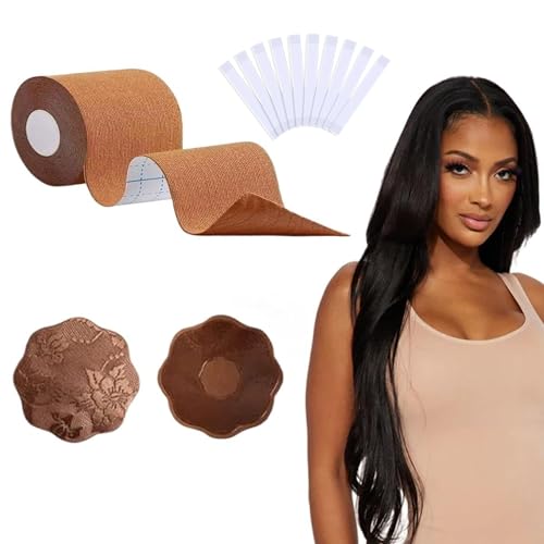 Image of Boob Tape Boobtape, 3 inch Extra Wide Bob Tape for Large Breasts, breast tape, Breast Petal Adhesive Bra