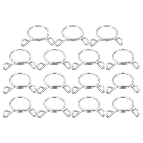 QUARKZMAN 15 Pcs Clips à Ressort pour Tuyau de Conduite de Carburant, 16mm Diamètre Intérieur Acier Inoxydable 304 Pinces à Ressort pour Tuyau d'Eau, pour Moto, Scooter, ATV