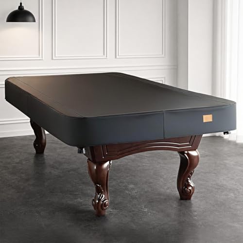 Funda para mesa de billar de 7 pies negra e impermeable de cuero sintético resistente 8