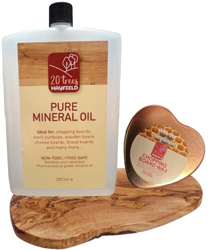 Pure Mineral/Chopping Board Oil 20 Trees 100% Food Safe 250ml & Free Wax