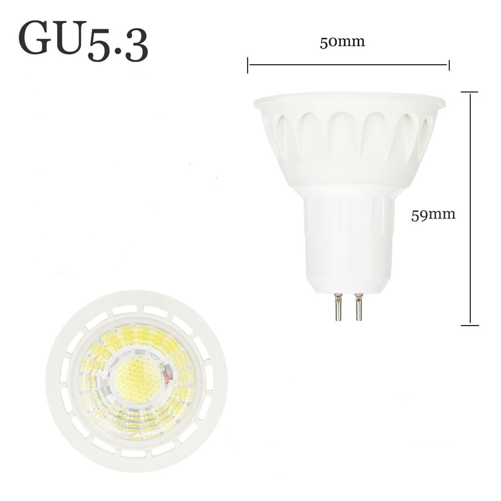 fengyan Casa bombillas, Paquete de 10, foco Led COB GU10/E27/GU5.3 AC220V 6W lámpara interior regulable for el hogar Familiar Lámpara(Natural white,E27)