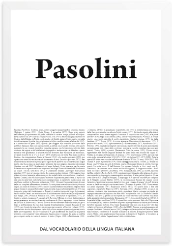 GLOBAL POSTER CON CORNICE - PASOLINI - DAL VOCABOLARIO DELLA LINGUA ITALIANA (21x30 cm, Bianco)