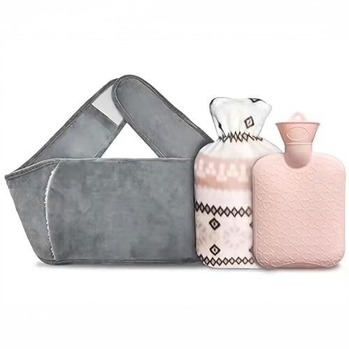 Tazweeq Hot Water Bag Hot Water Bottle Rubber Warm Water Bag with Soft Waist Cover Used for Keeping The Neck and Shoulders Back Hands Legs and Waist Warm