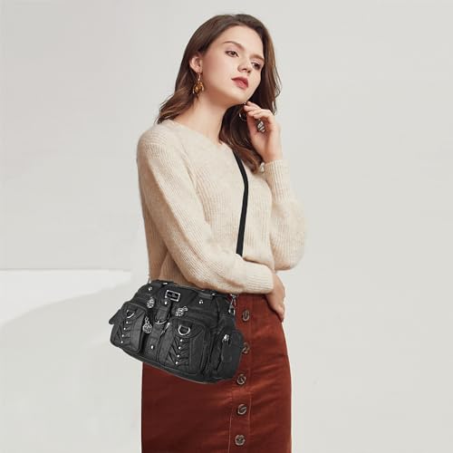 Image of Angel Kiss Small Purse Handbag for Women Crossbody and Shoulder Bags Multipocket Soft Hobo Purses