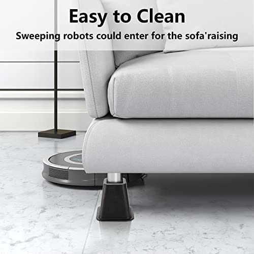 Mezchi 6 Pack Bed Furniture Risers, 6 inch Heavy Duty Couch Lift Risers for Sofa, Chair, Cabinet, Desk, Durable ABS Plastic, Premium Quality, Supports up to 2200 lbs per Leg, Black - Thumbnail 6