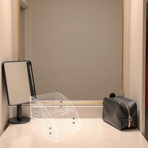 Amosfun Acrylic 2-Tier 2-Compartment Face Mask Storage Box, Waterproof Sheet Mask Organizer for Skincare, Makeup Counter Display Container for Home and Bathroom - Image 4