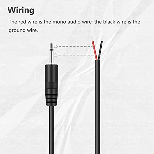 Cable adaptador de audio 2.5mm TS Mono 3ft miniatura 2