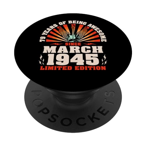 79 cumpleaños 79 años Guitarrista Amante de la música nacido en marzo de 1945 PopSockets PopGrip Intercambiable