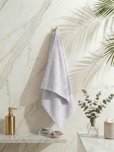 Image of Monte Carlo Essential 100% Cotton Bath Towel | 340 GSM Ultra Lightweight & Quick Dry | Soft Absorbent Large Towel 75x150 cm | Skin Friendly Daily Use Bathroom Towel for Men & Women (Soho) | White