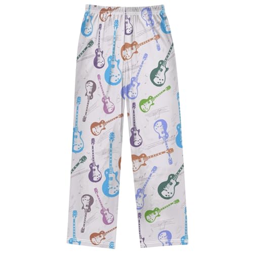 Boy's Pants Guitar Musical Note Jogger Pants Elastic Waist Long Bottoms Trousers with Pockets 6-14 Years 7