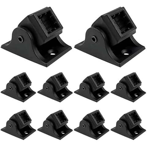 MDEOOSKY 10pcs 1/2" Iron Baluster Swivel Shoes Adjustable Angle with Screws Use with 1/2" Square Iron Balusters Satin Black Cover