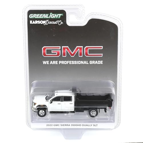 1/64 GMC Sierra 3500HD dump bed diecast metal blanco miniatura 6