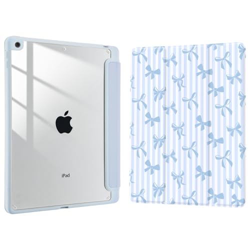 Coque iPad 10e génération 11 pouces avec porte-crayon bleu Joyland et dos transparent antichoc