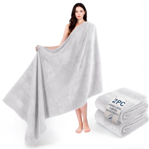Image of Cotton Paradise 100% Cotton Hand Towels, 2 Piece 35x70 Hand Bath Towels, Silver Grey