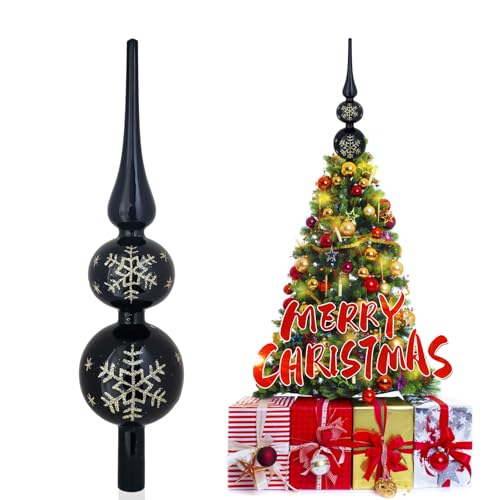 SKYYUE Christbaumspitze Glas Weihnachtsbaumspitze Matt...