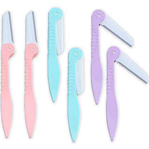 6 PCS Folding Eyebrows Facial Razor Eyebrows and Facial hair Trimmer Shaving Grooming Remover Kit for Fashion Women Men