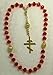 DivinejewelsbyBarb Handmade Orthodox Rosary, Made with Red Czech Crystal and Golden Stainless Steel Cross